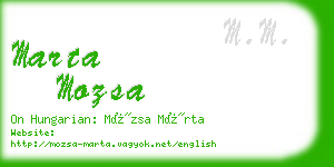 marta mozsa business card